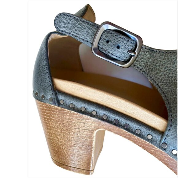 NEW DANSKO SASSY CLOGS GREY SLATE MILLED BURNISHED LEATHER SHOES WOMENS 40 9 9.5 - Picture 7 of 13